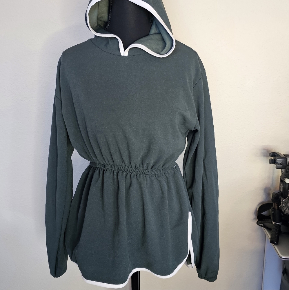 Women's Green Hooded Sweater